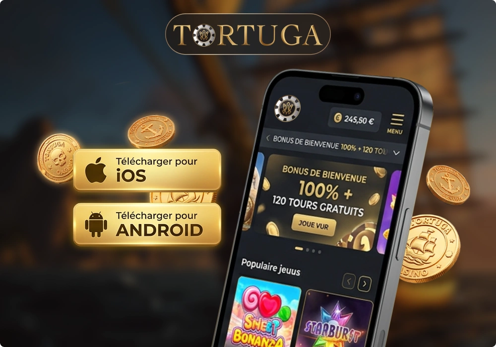 Tortuga Casino France avec accès mobile aux jeux