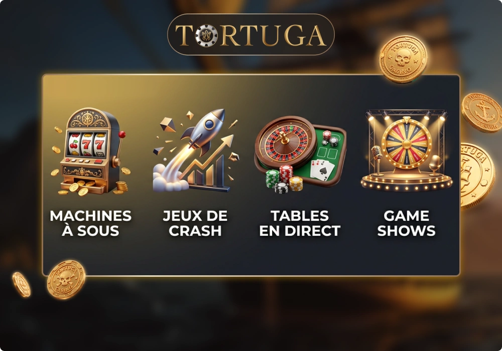 Tortuga Casino France propose une expérience de jeu variée